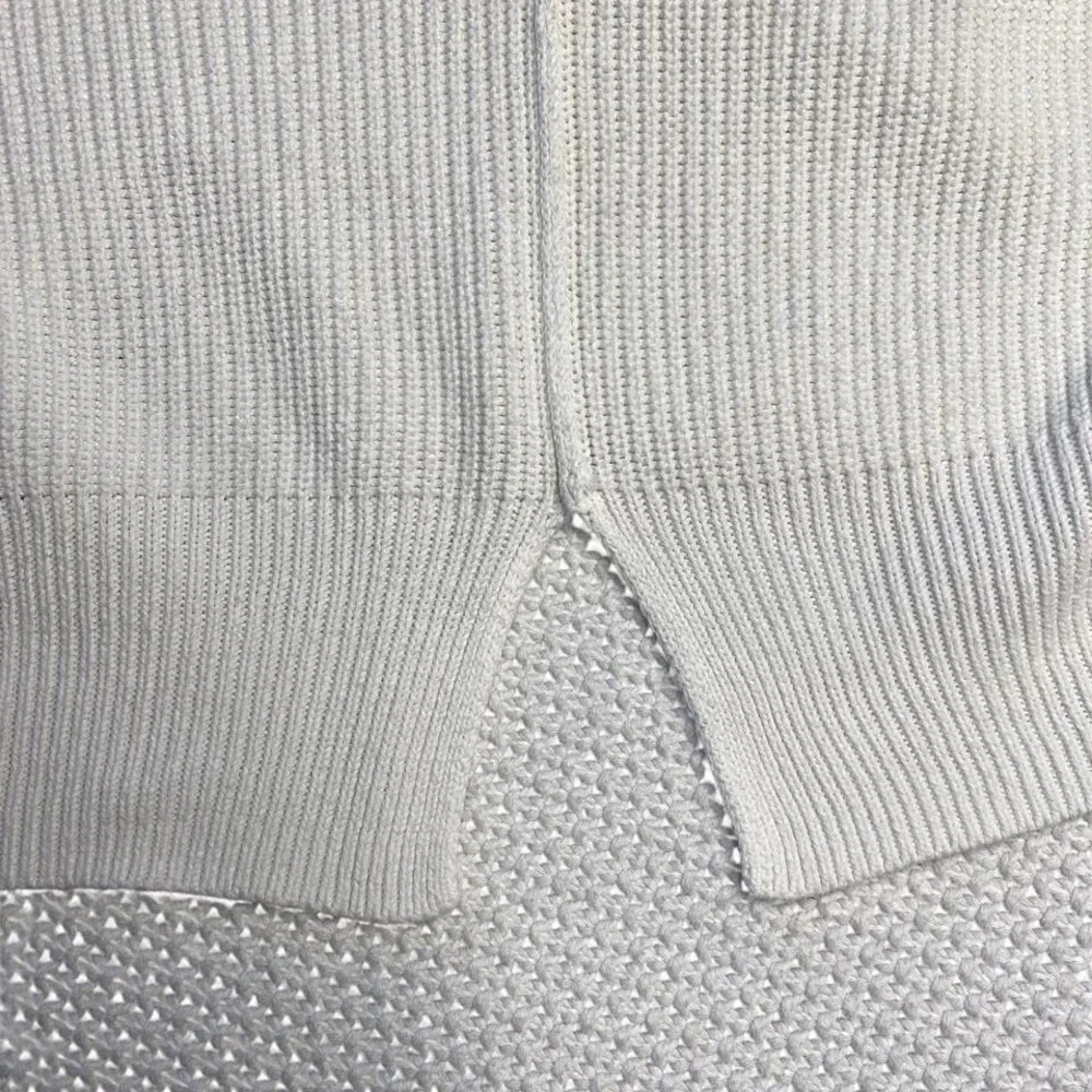 Aerie Oversized White‎ Knit Sweater with Roll-Up Sleeves